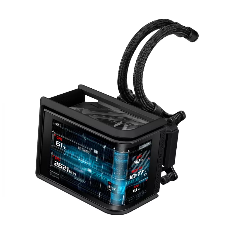 Skysčio aušintuvas ASUS ROG Ryuo IV SLC 360 ARGB — 120 mm ventiliatoriai, 360 mm radiatorius, juodas