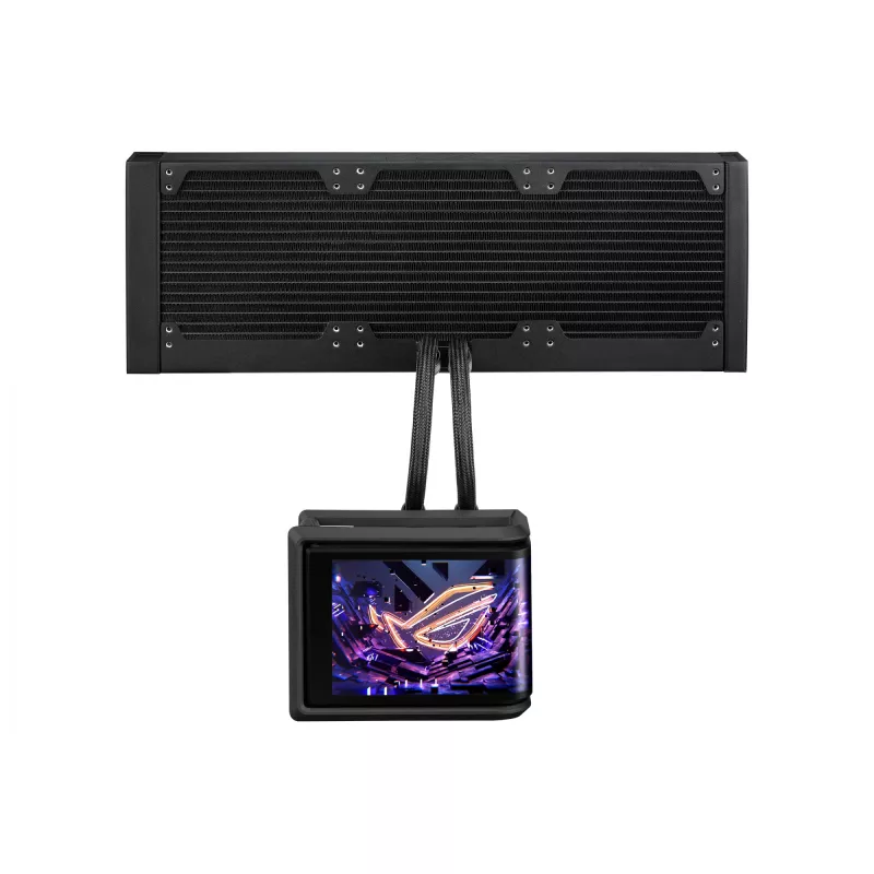 Skysčio aušintuvas ASUS ROG Ryuo IV SLC 360 ARGB — 120 mm ventiliatoriai, 360 mm radiatorius, juodas