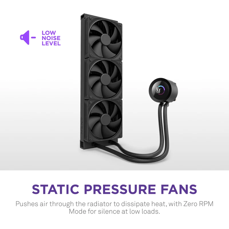 Vandens aušintuvas NZXT Kraken Plus 360 12 cm juodas, Fluid Dynamic Bearing