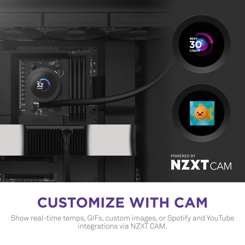 Vandens aušintuvas NZXT Kraken Plus 360 12 cm juodas, Fluid Dynamic Bearing