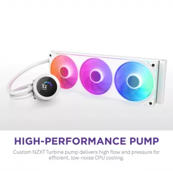 Vandens aušintuvas NZXT Kraken Plus 360 RGB White 500-2400 RPM