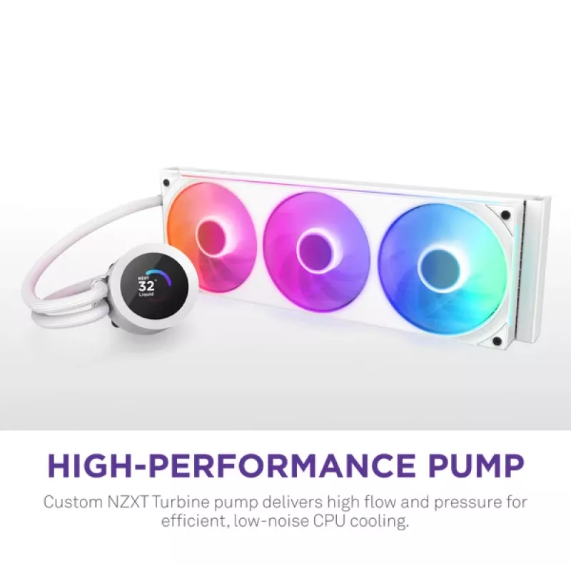 Vandens aušintuvas NZXT Kraken Plus 360 RGB White 500-2400 RPM
