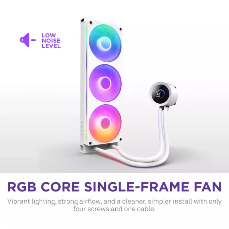 Vandens aušintuvas NZXT Kraken Plus 360 RGB White 500-2400 RPM