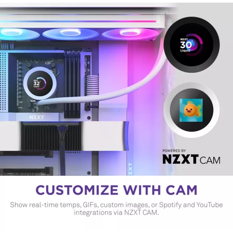 Vandens aušintuvas NZXT Kraken Plus 360 RGB White 500-2400 RPM