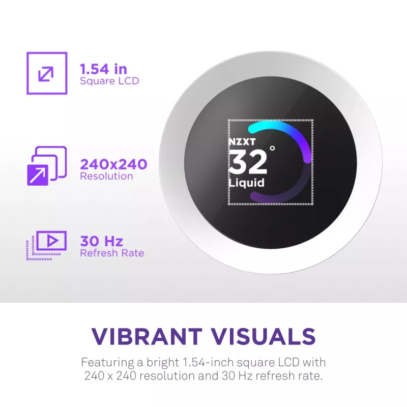 Skystas aušintuvas procesoriui NZXT Kraken Plus RGB 240 — 120 mm ventiliatoriai, FDB guolis, baltas