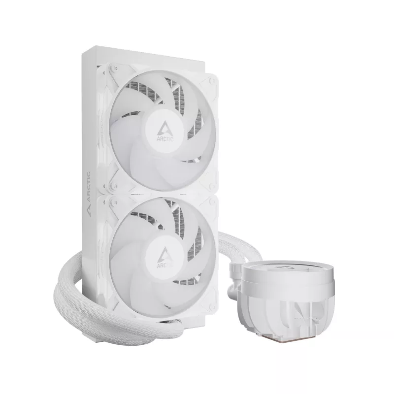 Vandens aušintuvas CPU Arctic Liquid Freezer III Pro 240 A-RGB — 240 mm, 120 mm ventiliatoriai, Baltas, LGA1700/AM4/AM5