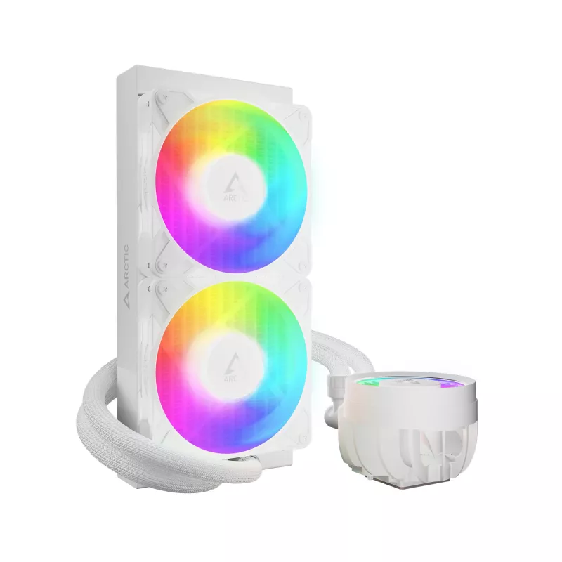 Vandens aušintuvas CPU Arctic Liquid Freezer III Pro 240 A-RGB — 240 mm, 120 mm ventiliatoriai, Baltas, LGA1700/AM4/AM5