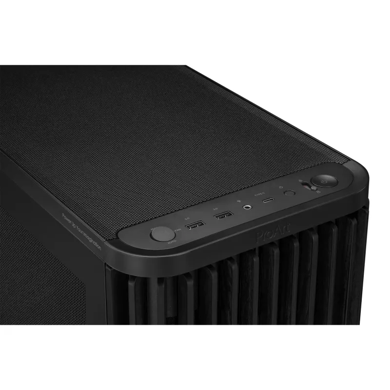 PC korpusas ASUS 90DC00M0-B39040, ATX palaikymas, juodas, priekyje 2×160mm ventiliatoriai, gale 1×120mm, 2×3.5 colio + 2×2.5 colio vietos, 2×USB 3.2 GEN1