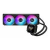 Skysčio aušintuvas ASUS TUF Gaming LC III 360 ARGB LCD — 360 mm radiatorius, 3x 120 mm ventiliatoriai, Lizdai AM5/AM4/LGA1700/LGA1200, Juodas