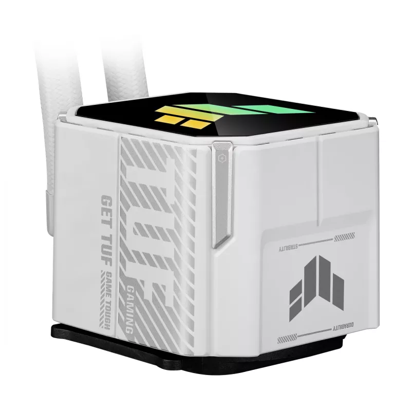 All-in-one skysčio aušintuvas ASUS TUF Gaming LC III 360 ARGB White Edition — 360 mm, 120 mm ventiliatoriai, LGA1700/1200, AM4/AM5 palaikymas