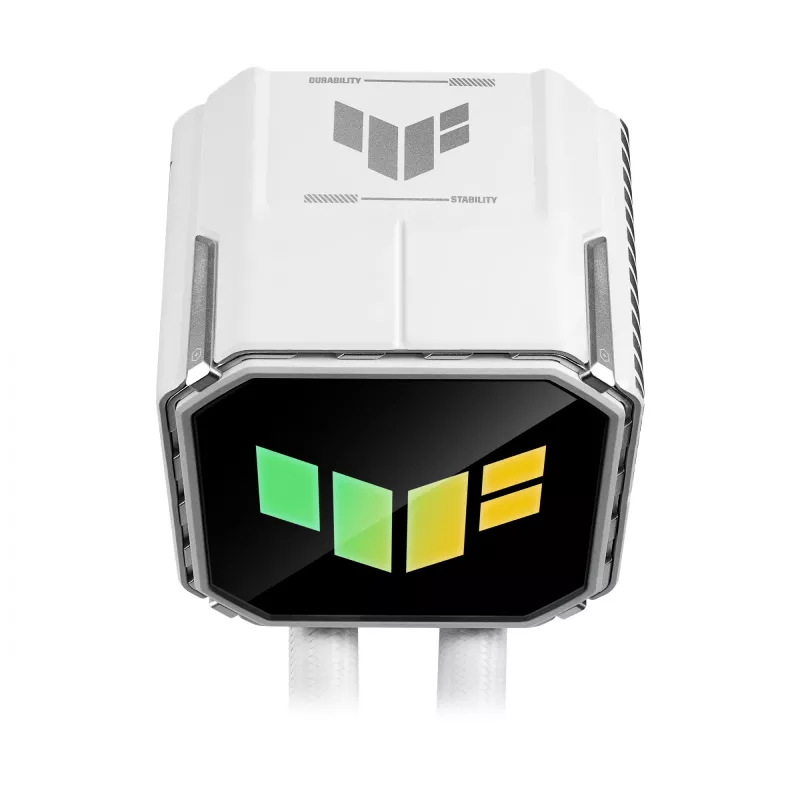 All-in-one skysčio aušintuvas ASUS TUF Gaming LC III 360 ARGB White Edition — 360 mm, 120 mm ventiliatoriai, LGA1700/1200, AM4/AM5 palaikymas