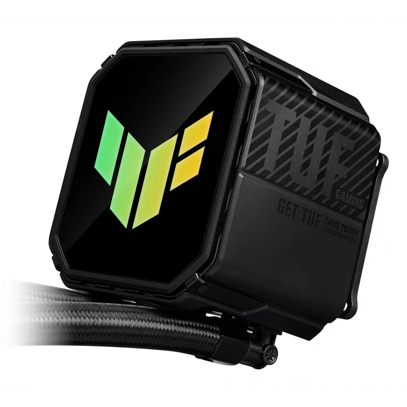 Vandens aušintuvas ASUS TUF GAMING LC III 360 ARGB — 120 mm ventiliatoriai, palaiko AM4/LGA1200/LGA1700/AM5, Juoda