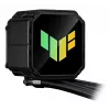 Vandens aušintuvas ASUS TUF GAMING LC III 360 ARGB — 120 mm ventiliatoriai, palaiko AM4/LGA1200/LGA1700/AM5, Juoda
