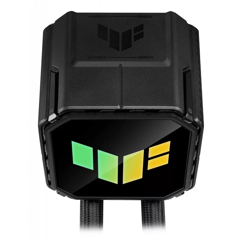 Vandens aušintuvas ASUS TUF GAMING LC III 360 ARGB — 120 mm ventiliatoriai, palaiko AM4/LGA1200/LGA1700/AM5, Juoda