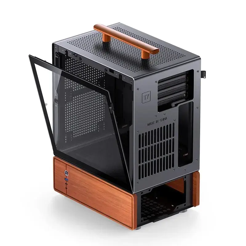 PC korpusas Jonsbo T7 Midi-Tower mATX grūdintas stiklas juodas