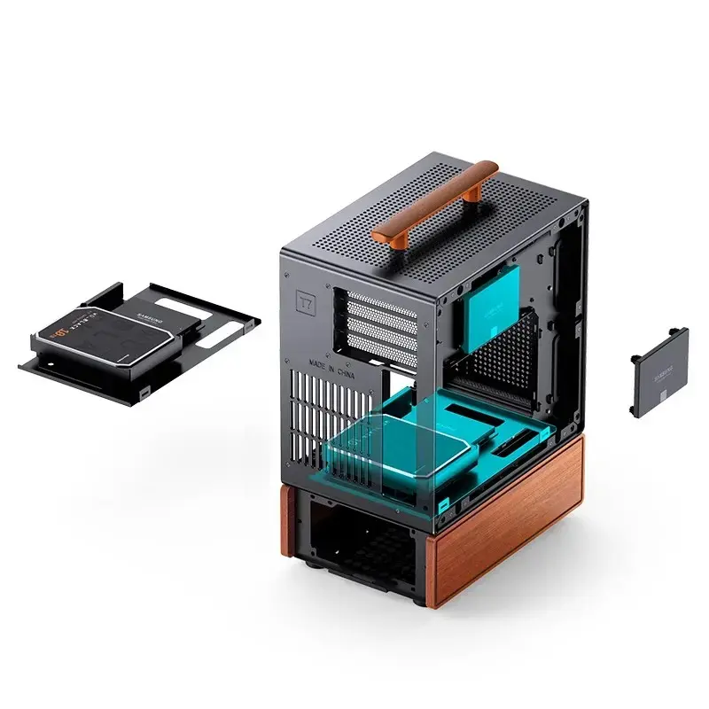 PC korpusas Jonsbo T7 Midi-Tower mATX grūdintas stiklas juodas