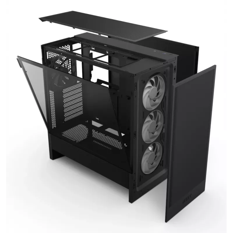 NZXT H5 Flow RGB (2024) „Midi Tower“ kompiuterio korpusas, juodos spalvos