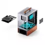 PC korpusas Jonsbo T7 Midi Tower mATX grūdintas stiklas sidabrinis