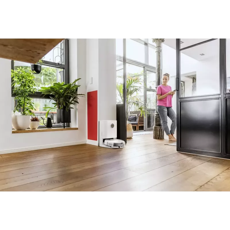 Įkrovimo bazė siurbimo stotelė Kärcher RCV 5, balta, 4 L dulkių maišo talpa, 420×290×460 mm