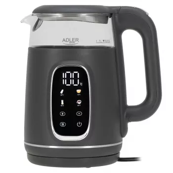 Elektrinis virdulys Adler AD 1305 G — 1,7 L, 2200 W, reguliuojamas termostatas, LED ekranas, pilka spalva