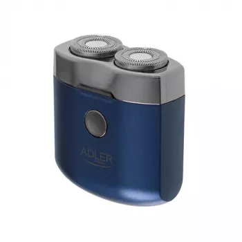 Rotacinis skustuvas Adler AD 2937, 2 besisukančios galvutės, įkraunamas Li-Ion 250 mAh, plaunamas, belaidis, mėlynas