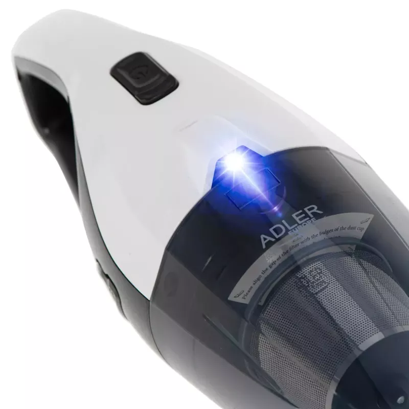 Automobilinis dulkių siurblys Adler AD 7059 — 12V, 5500 Pa siurbimas, 3600 mAh baterija, 0,45 L be maišelio, plaunamas filtras, 5 m laidas, 610 g