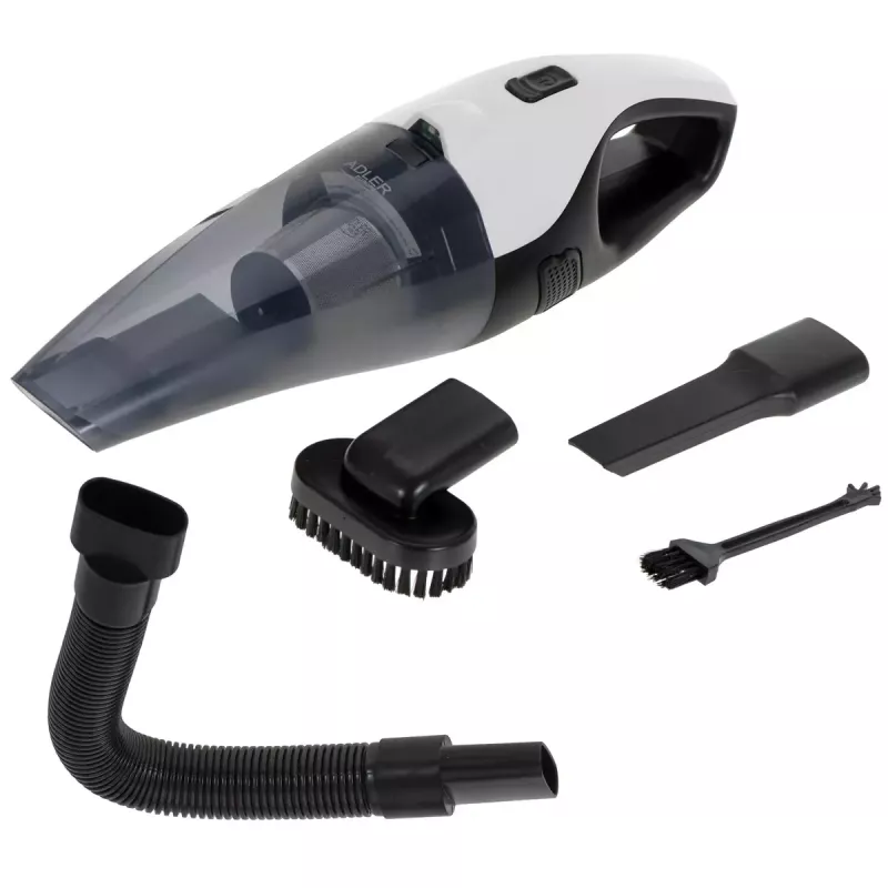 Automobilinis dulkių siurblys Adler AD 7059 — 12V, 5500 Pa siurbimas, 3600 mAh baterija, 0,45 L be maišelio, plaunamas filtras, 5 m laidas, 610 g