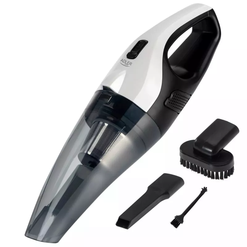 Automobilinis dulkių siurblys Adler AD 7059 — 12V, 5500 Pa siurbimas, 3600 mAh baterija, 0,45 L be maišelio, plaunamas filtras, 5 m laidas, 610 g