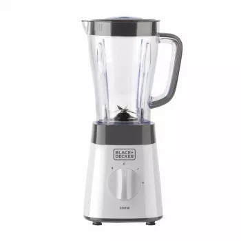 Stalinis blenderis Black & Decker BXJB500E – 1,5 L stiklinis indas, 500 W, 2 greičiai, pulso režimas, ledo smulkinimas