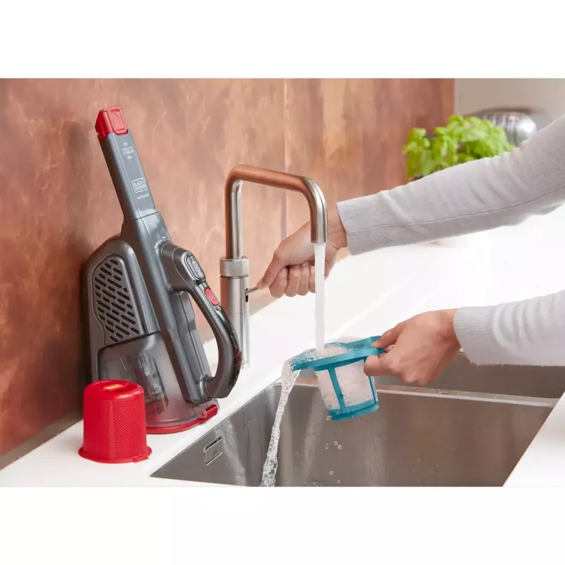 Nešiojamas dulkių siurblys Black & Decker BHHV315J – 12V belaidis, 20 AW siurbimo galia, 0,7 L be maišelio, 16 min veikimo