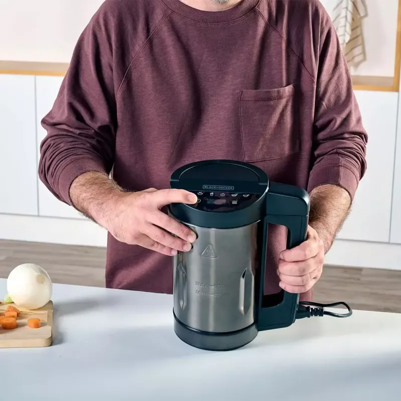 Sriubų virimo aparatas Black & Decker BXSM1000E 1,6 L, 1040 W, nerūdijantis plienas, 6 programos, liečiamasis valdymas, maišymas, saugos užraktas