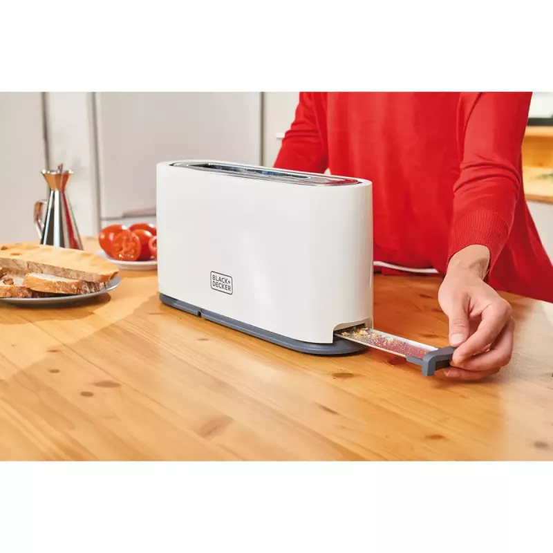 Skrudintuvas Black & Decker BXTO1001E 1 riekei 1000 W Baltas, 7 skrudinimo lygiai, ilgas lizdas