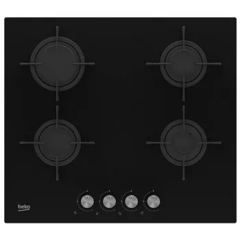 Beko HILG 64220 S įmontuojama dujinė kaitlentė, juodas stiklas, 4 zonos