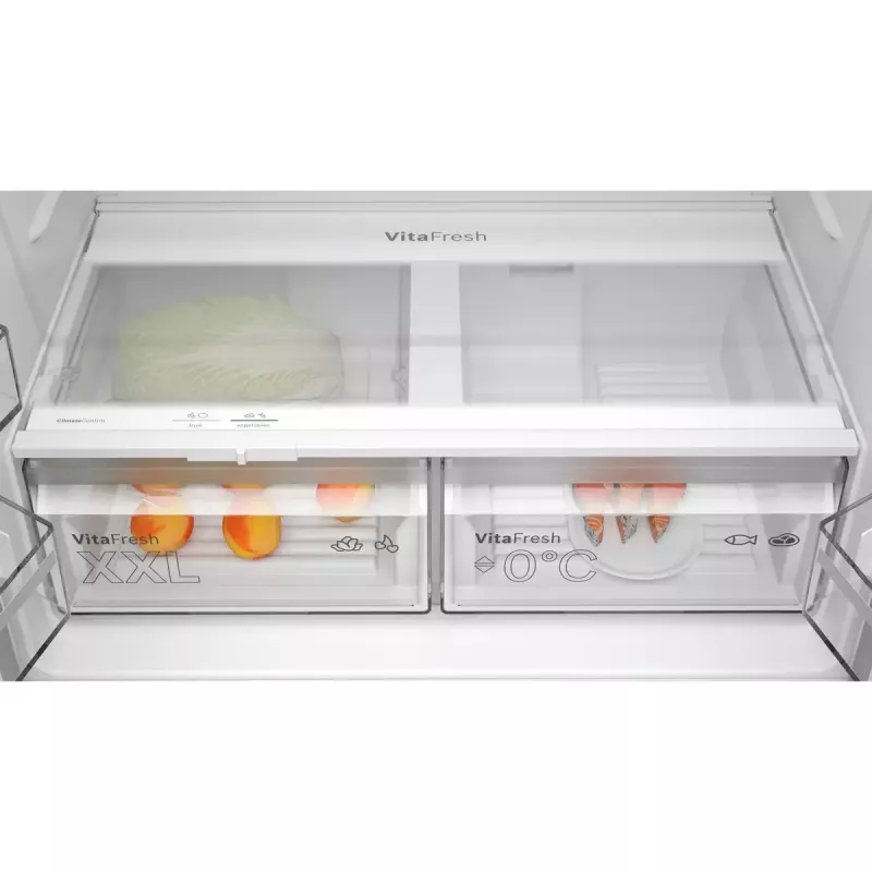 Šaldytuvas su šaldikliu Bosch Serie 4 KFN96VPEA, 605 L (šaldytuvas 405 L / šaldiklis 200 L), NoFrost, nerūdijantis plienas