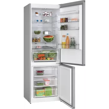 Laisvai pastatomas šaldytuvas-šaldiklis Bosch Serie 4 KGN497LDF — 440 l, NoFrost, nerūdijantis plienas
