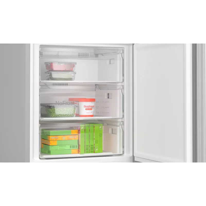 Laisvai pastatomas šaldytuvas-šaldiklis Bosch Serie 4 KGN497LDF — 440 l, NoFrost, nerūdijantis plienas