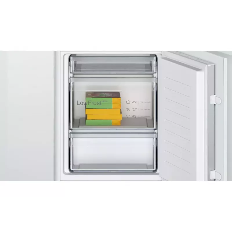Įmontuojamas šaldytuvas su šaldikliu Bosch Serie 2 KIV86NSE0 — 267 L, apatinis šaldiklis, baltas, 177,2×54,1×54,8 cm, energijos klasė E