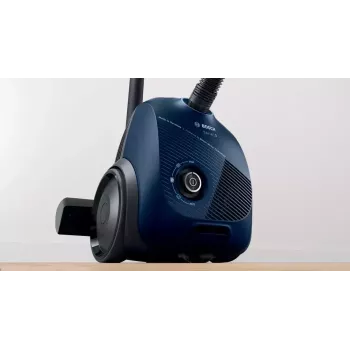 Cikloninis dulkių siurblys Bosch Serie 2 BGBS2BU1T — 850 W, 3,5 L maišas, 8 m spindulys, mėlynas