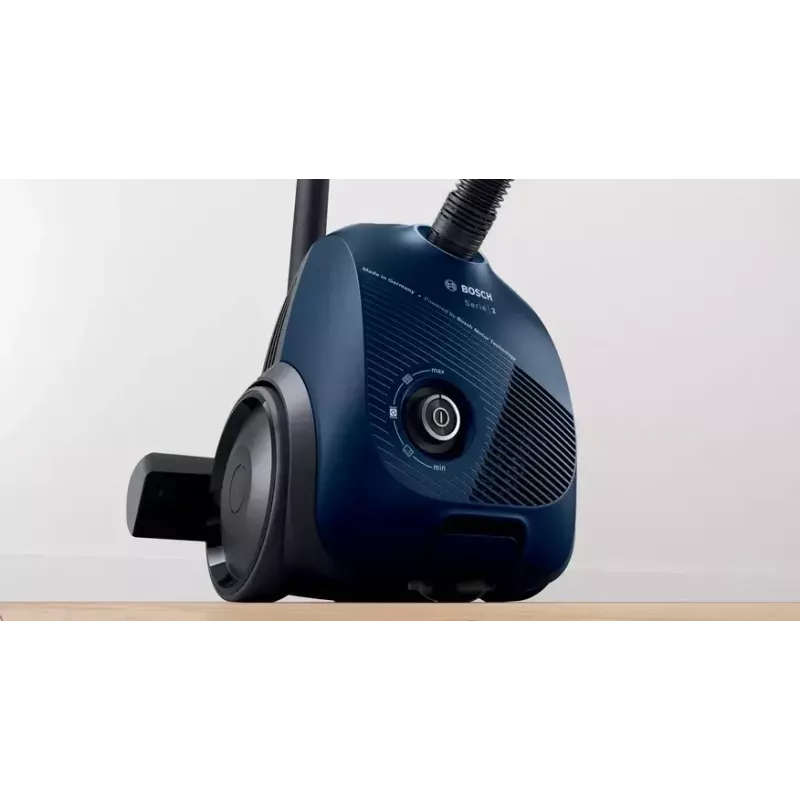 Cikloninis dulkių siurblys Bosch Serie 2 BGBS2BU1T — 850 W, 3,5 L maišas, 8 m spindulys, mėlynas
