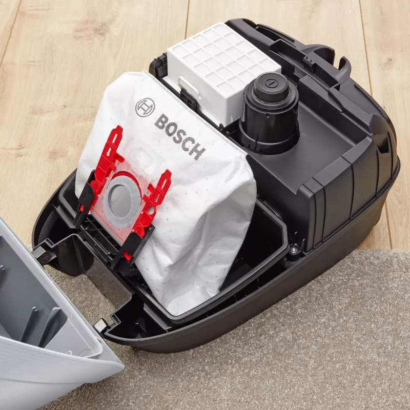 Cilindrinis dulkių siurblys Bosch Serie 6 BGB6X330 — 600 W, HEPA 13, 4 L dulkių maišas, kietoms grindims ir kilimams, 6 kg, pilkas/juodas