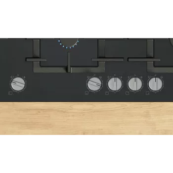 Bosch Serie 6 PPM9A6I40 dujinė kaitlentė juoda įmontuojama 90 cm dujos 5 zona (-os)