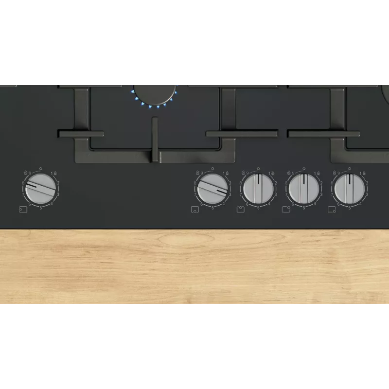 Bosch Serie 6 PPM9A6I40 dujinė kaitlentė juoda įmontuojama 90 cm dujos 5 zona (-os)