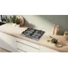 Įmontuojama dujinė kaitlentė Bosch PCH6A5I90 – 60 cm, nerūdijantis plienas, 4 dujinės zonos + 1 wok, Flame Select, ketaus grotelės