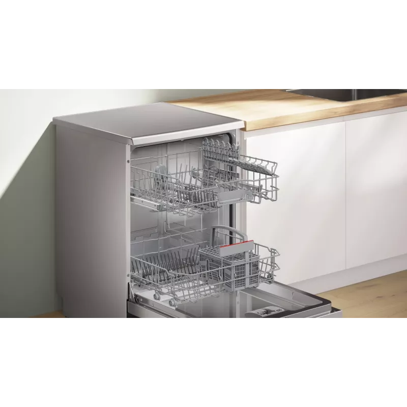 Indaplovė Bosch Serie 2 SMS25GI09F — laisvai pastatoma, 12 komplektų, 60 cm, 46 dB, džiovinimas šilumokaičiu