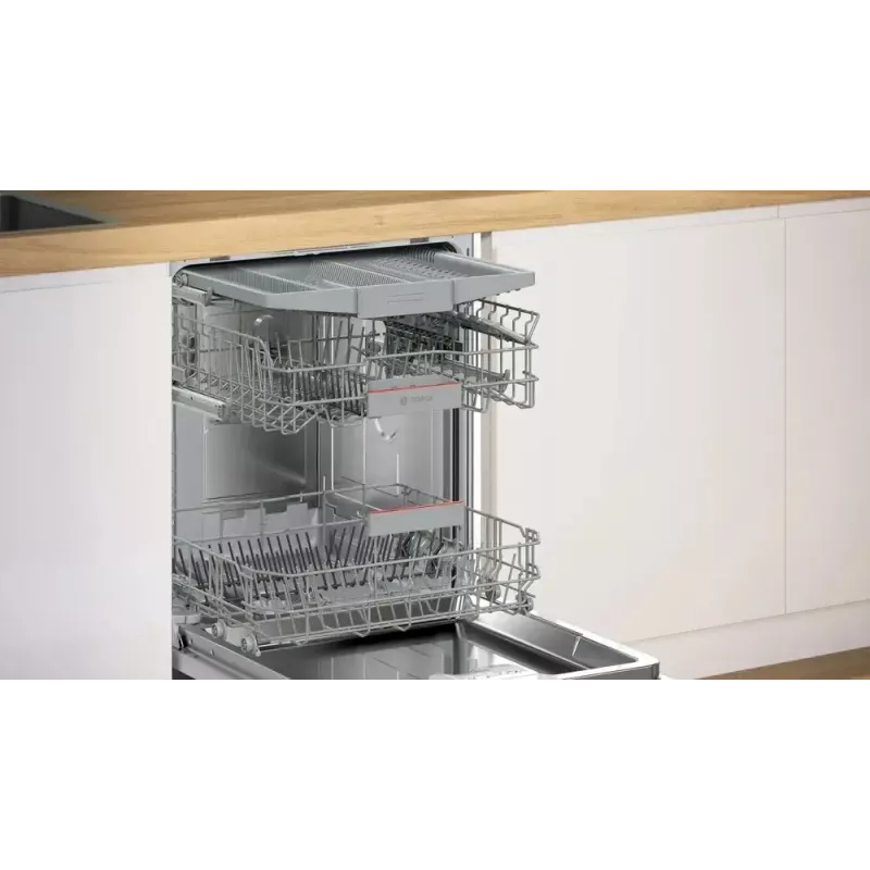 Įmontuojama indaplovė Bosch SMI4EVS04E, pilno dydžio 60 cm, 13 komplektų, energijos klasė D, 6 programos, Wi‑Fi, 46 dB
