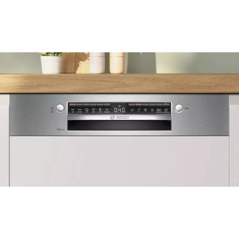 Įmontuojama indaplovė Bosch SMI4EVS04E, pilno dydžio 60 cm, 13 komplektų, energijos klasė D, 6 programos, Wi‑Fi, 46 dB