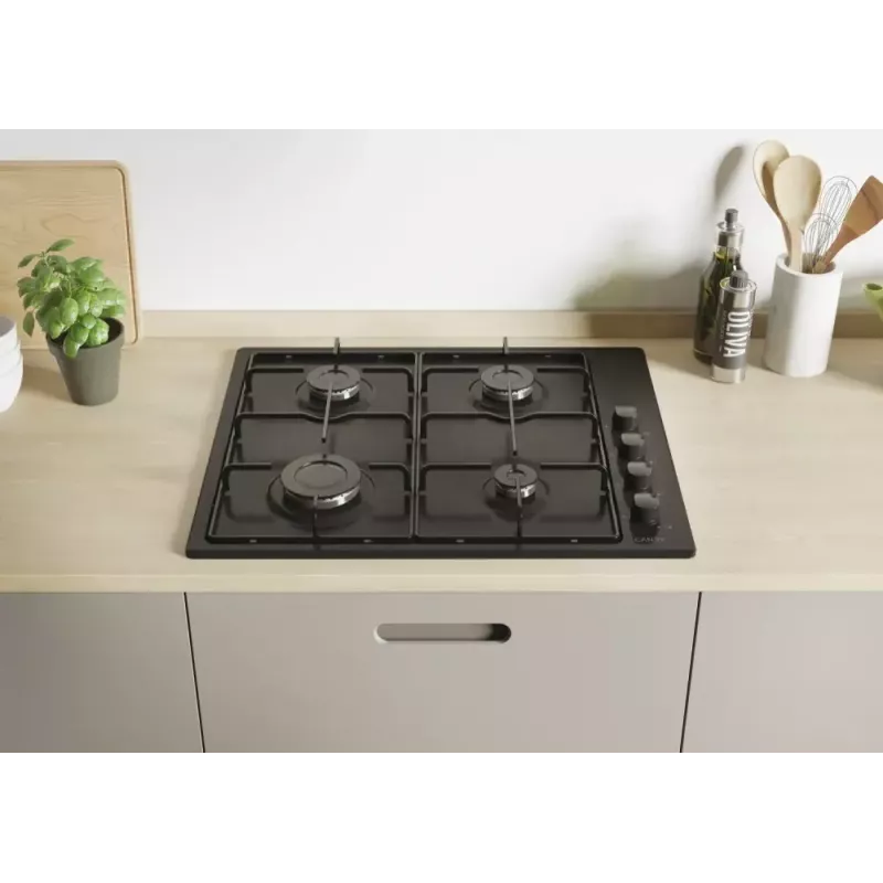 Candy Idea CHW6LBB Juoda Įmontuojama 60 cm Dujinė Kaitlentė 4 Zonos