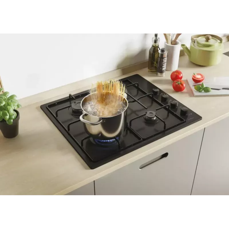 Candy Idea CHW6LBB Juoda Įmontuojama 60 cm Dujinė Kaitlentė 4 Zonos
