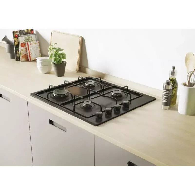 Candy Idea CHW6LBB Juoda Įmontuojama 60 cm Dujinė Kaitlentė 4 Zonos