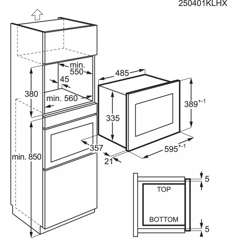 Įmontuojama mikrobangų krosnelė su griliu Electrolux LMS4253TMK, 900 W, 1000 W grilis, juoda